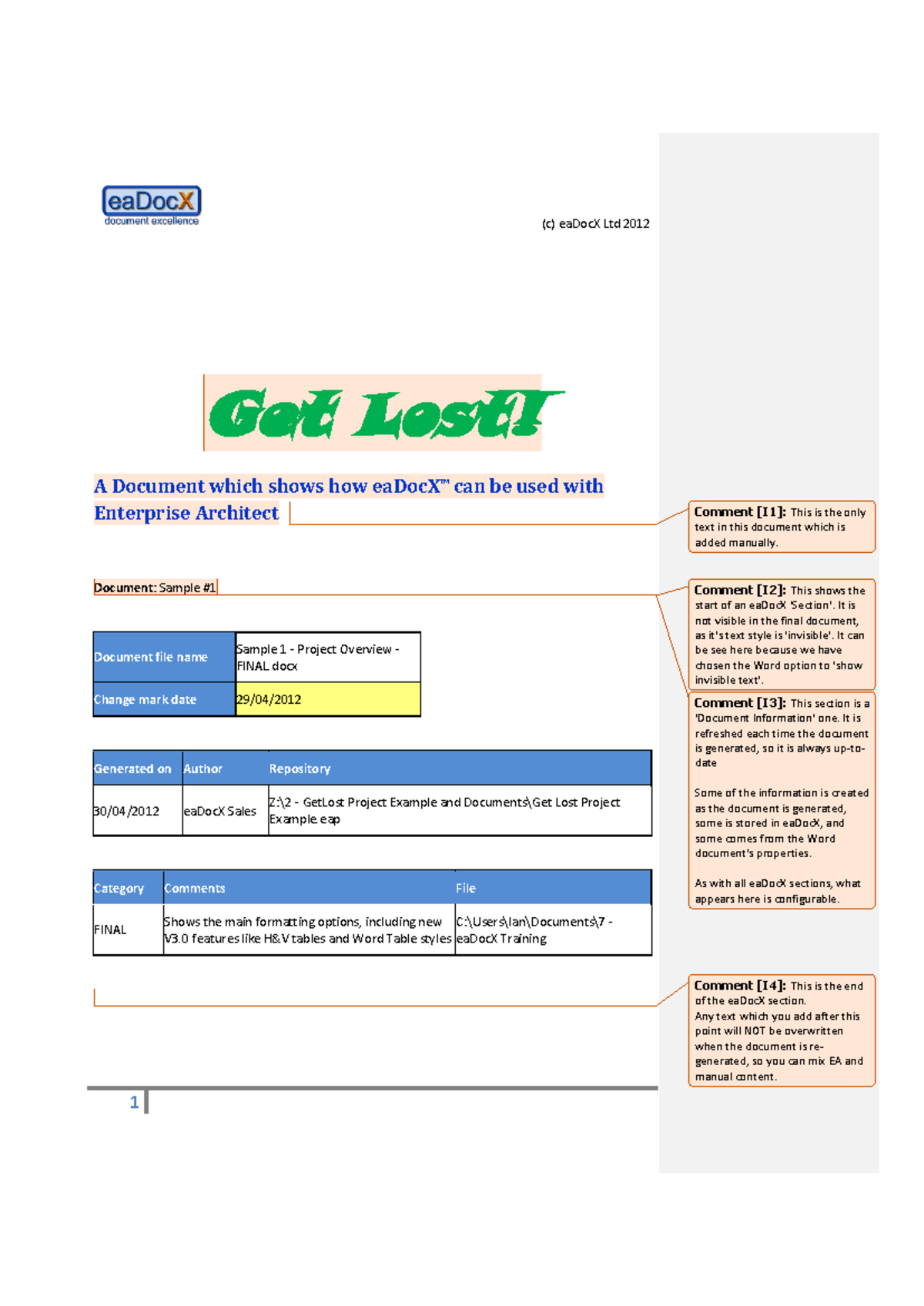 Sample pdf files sample 3 - Get Lost! A Document which shows how eaDocX ...