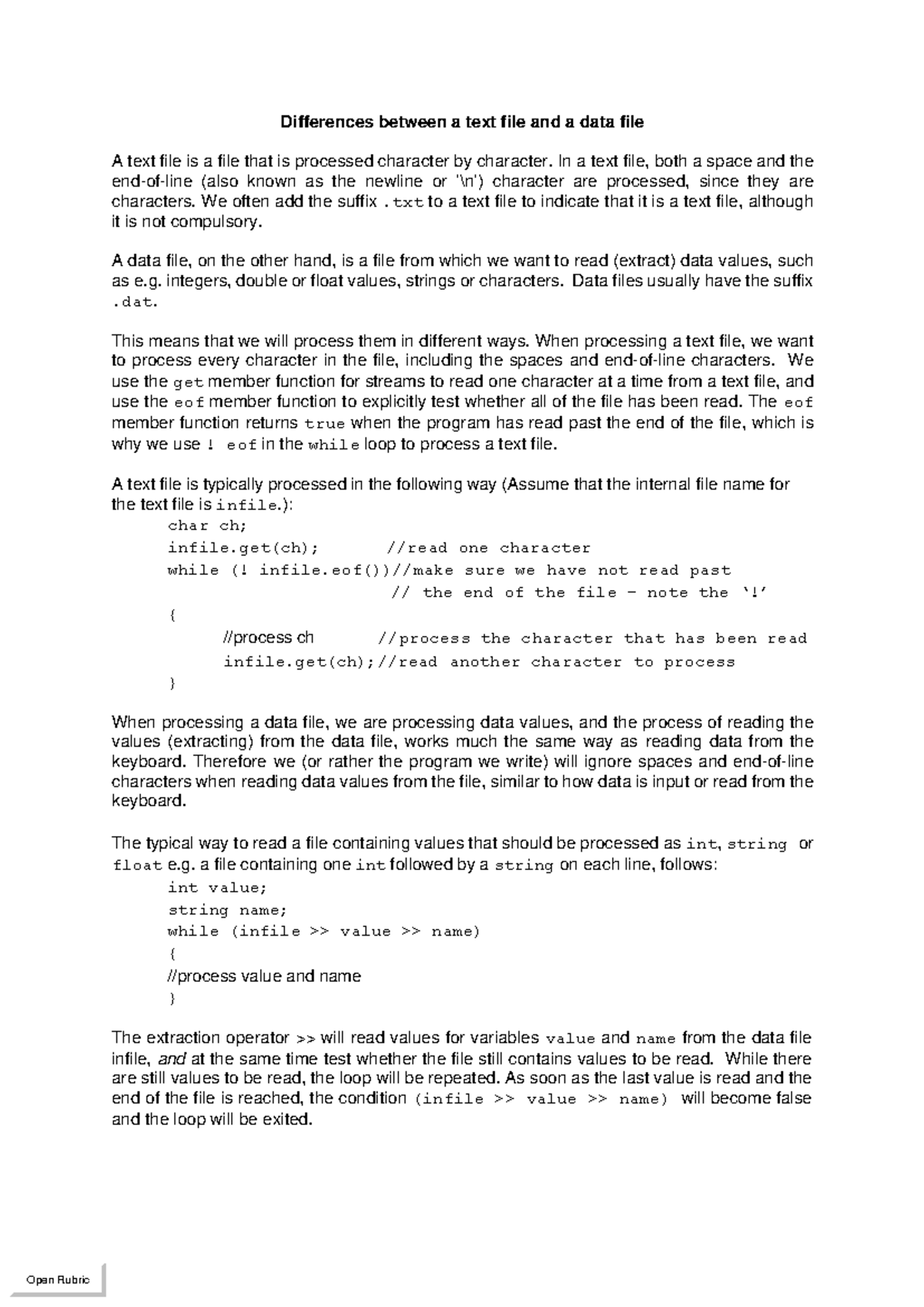 Understanding the Differences Between Text and Data Files - Studocu