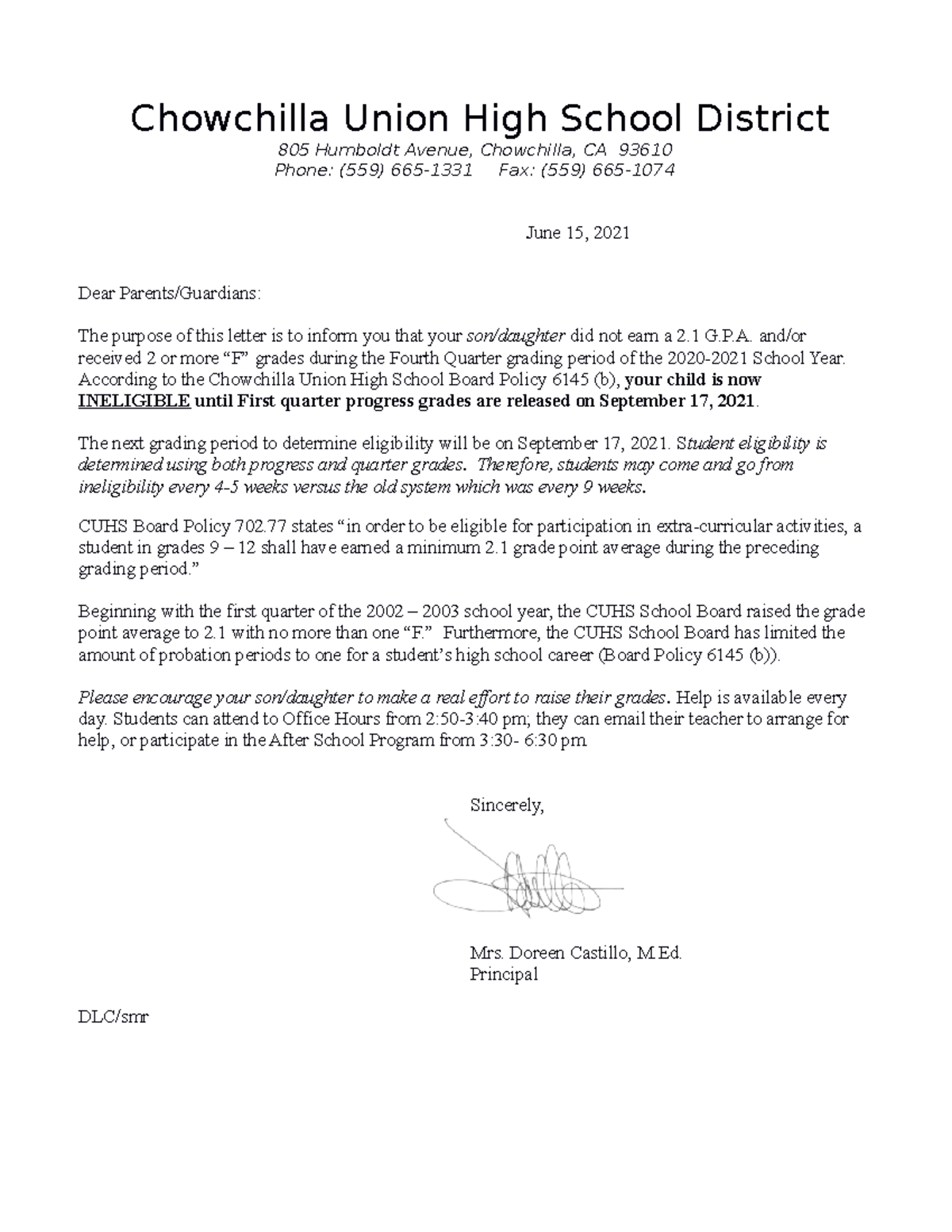 Ineligible Progress Notification - Distance Learning Update - Studocu