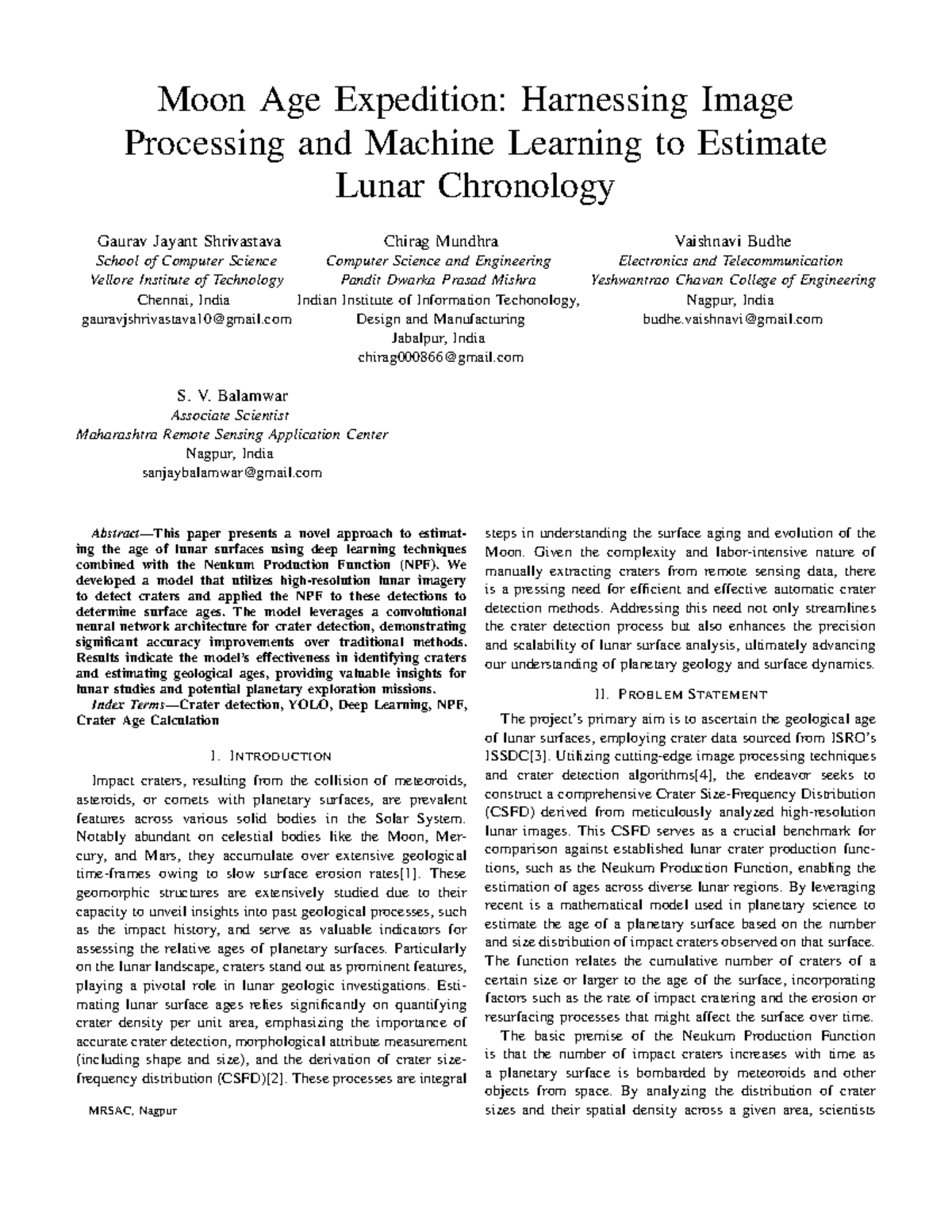 Moon Age Expedition: Deep Learning for Lunar Crater Age Estimation ...