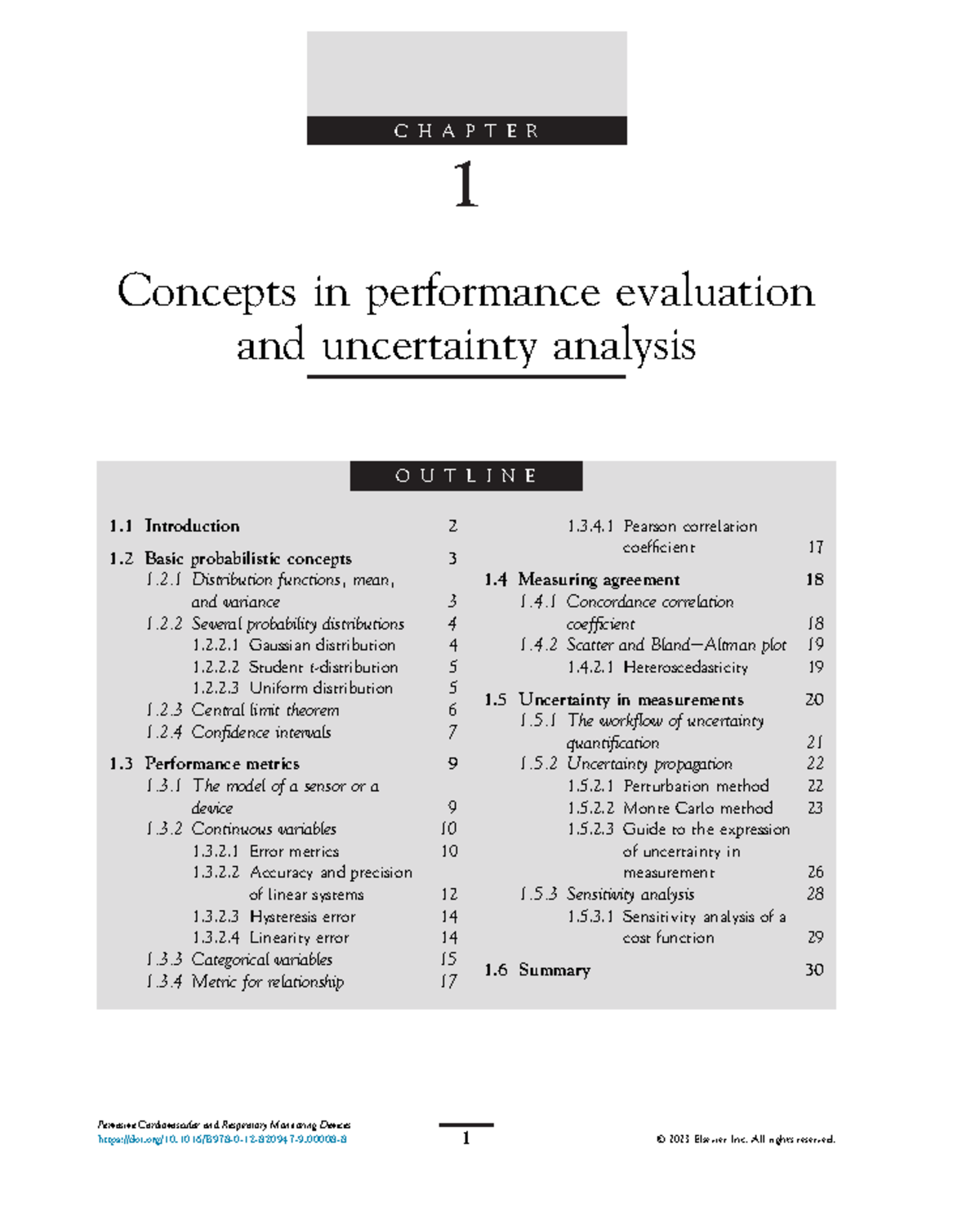 Chapter 1: Performance Evaluation & Uncertainty Analysis (2023) - Studocu
