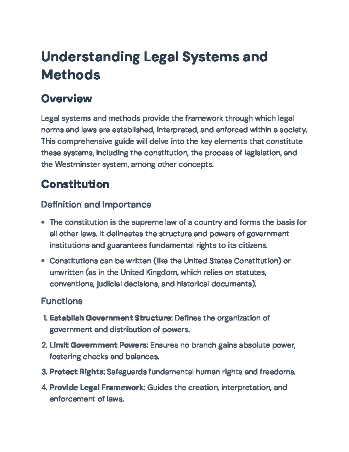 Understanding Legal Systems and Methods: Key Concepts and Processes ...
