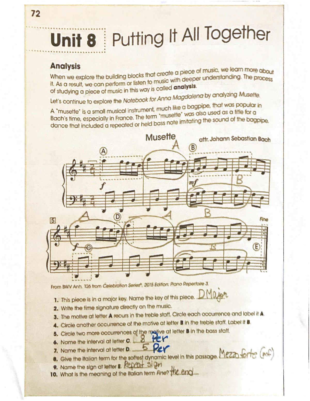Unit 8: Analyzing Musical Pieces - Final Quiz & Insights - Studocu