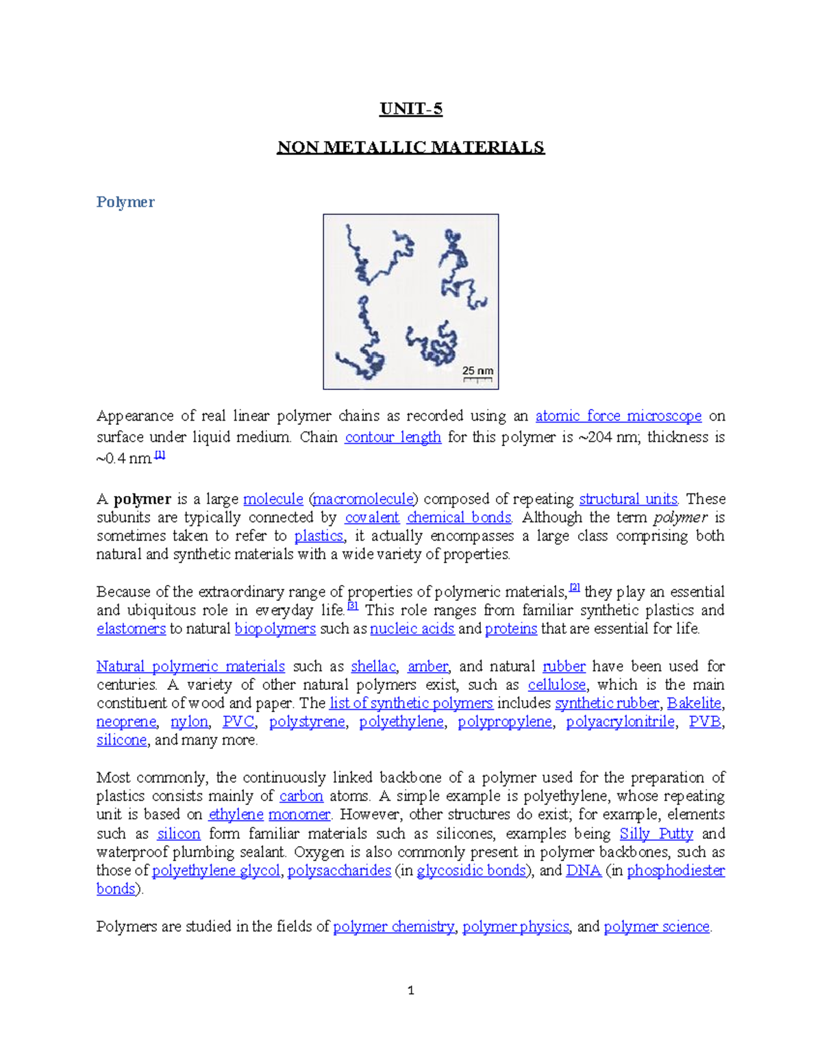 Unit 5 EMM: Non-Metallic Materials and Polymer Engineering Insights ...