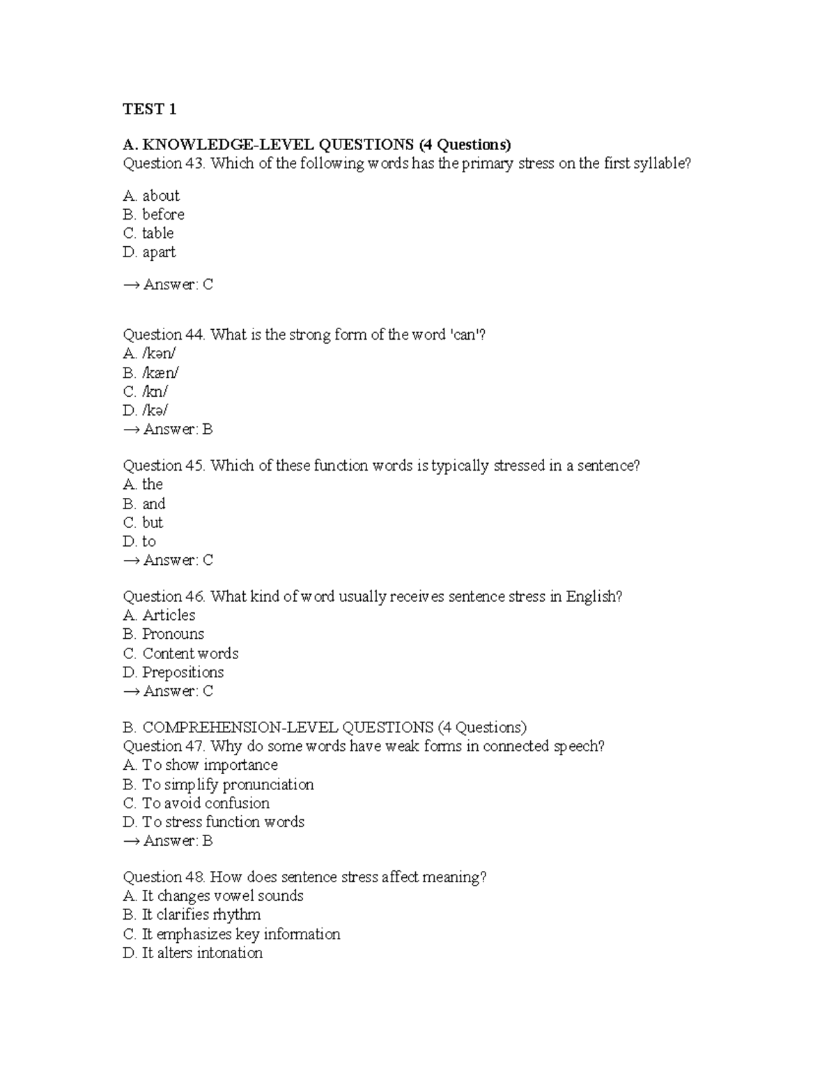 Chapter 5: Stress & Strong/Weak Forms (TEST 1-10) - Studocu