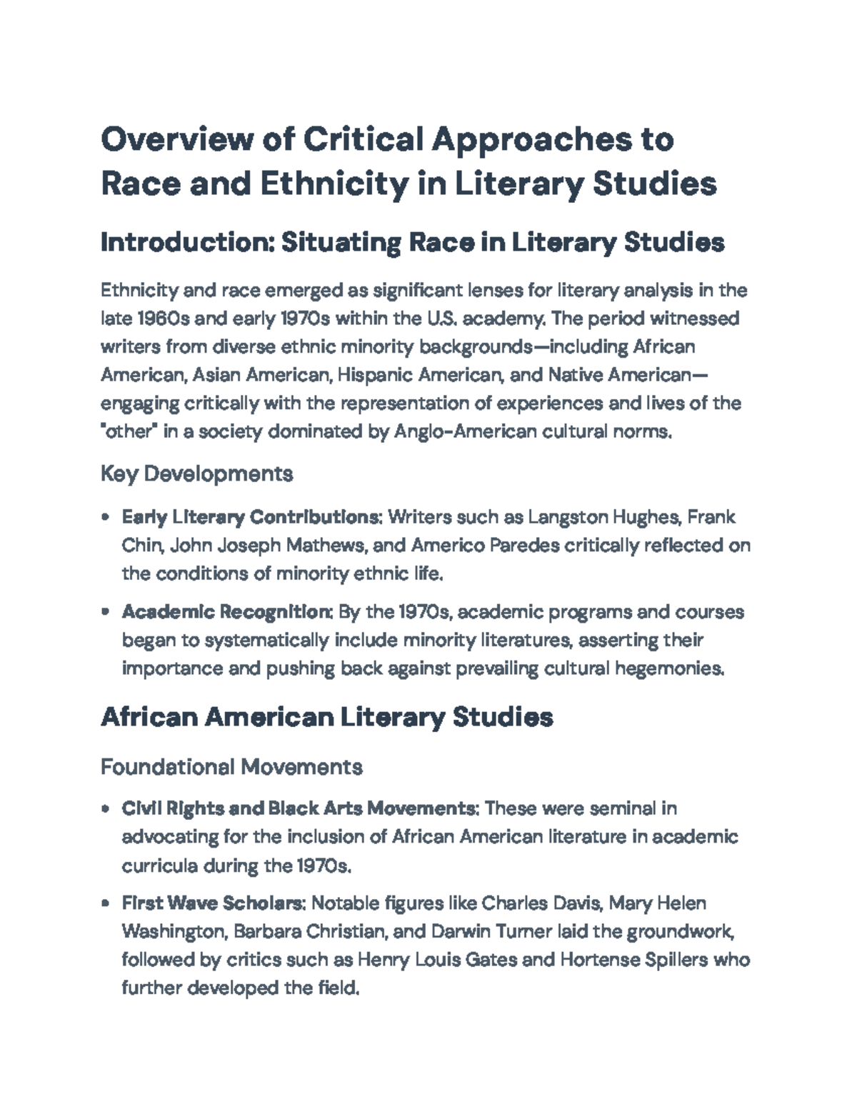 Critical Approaches to Race and Ethnicity in Literary Studies ...