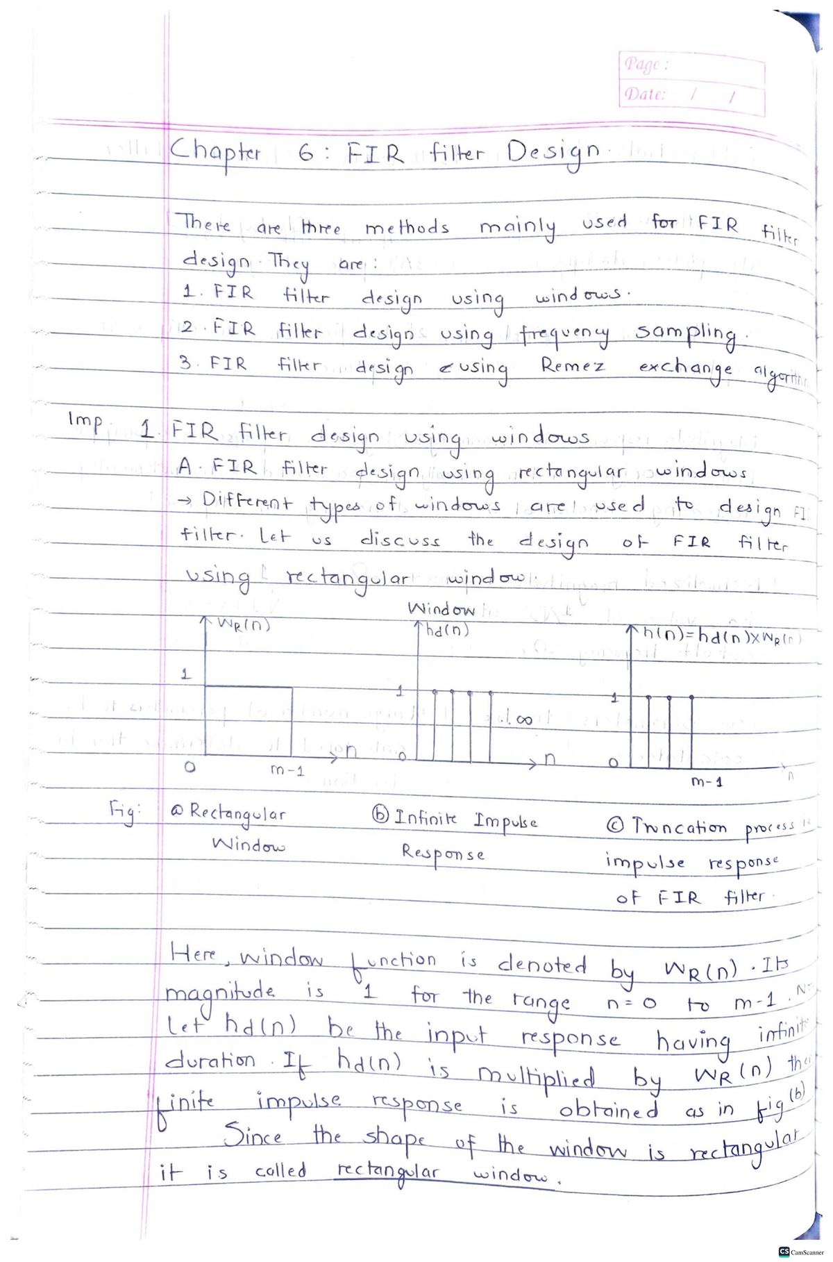 SSP-CHP-6: FIR Filter Design Methods and Analysis - Studocu