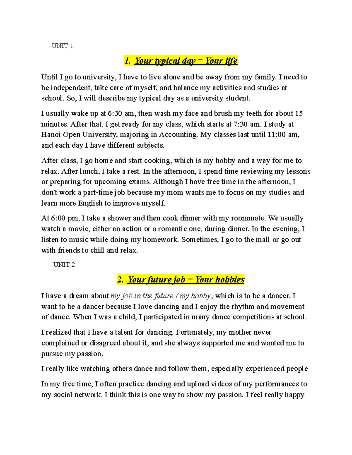 Speak-English-CK: Sample Speaking Units on Daily Life and Future ...