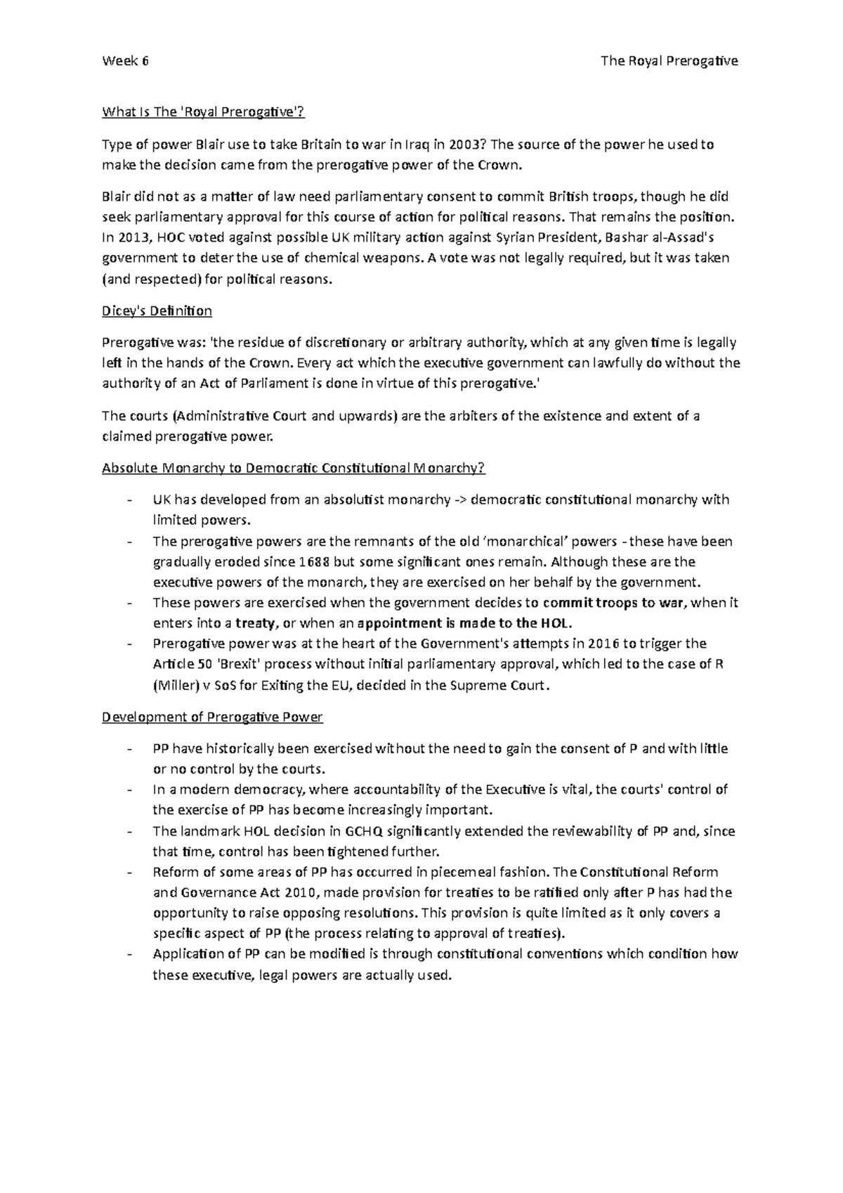 Royal Prerogative - Public Law I PGDL - What Is The 'Royal Prerogative ...