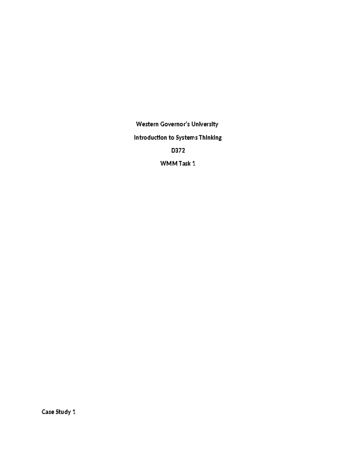 D372 Task 1 - Passed - Western Governor’s University Introduction to ...
