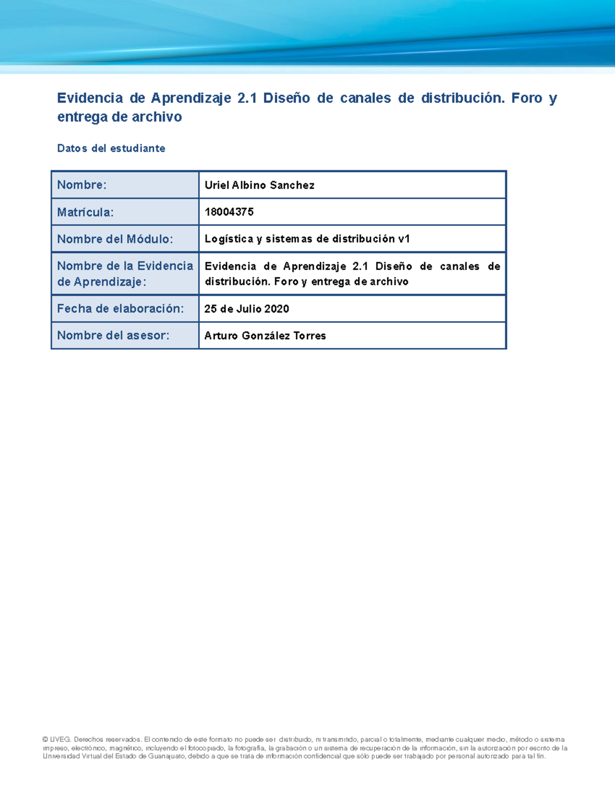 Albino Uriel Canales DE Distribucion - Evidencia de Aprendizaje 2 ...