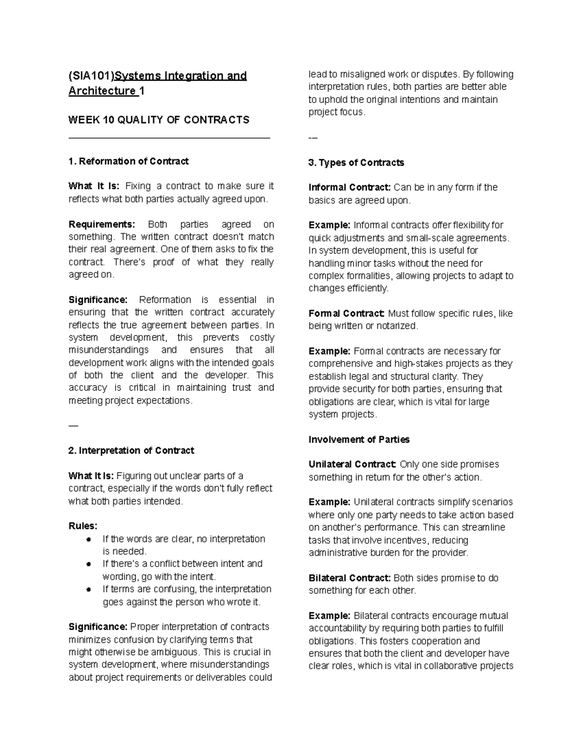 SIA Research Notes - (SIA101)Systems Integration and Architecture 1 ...