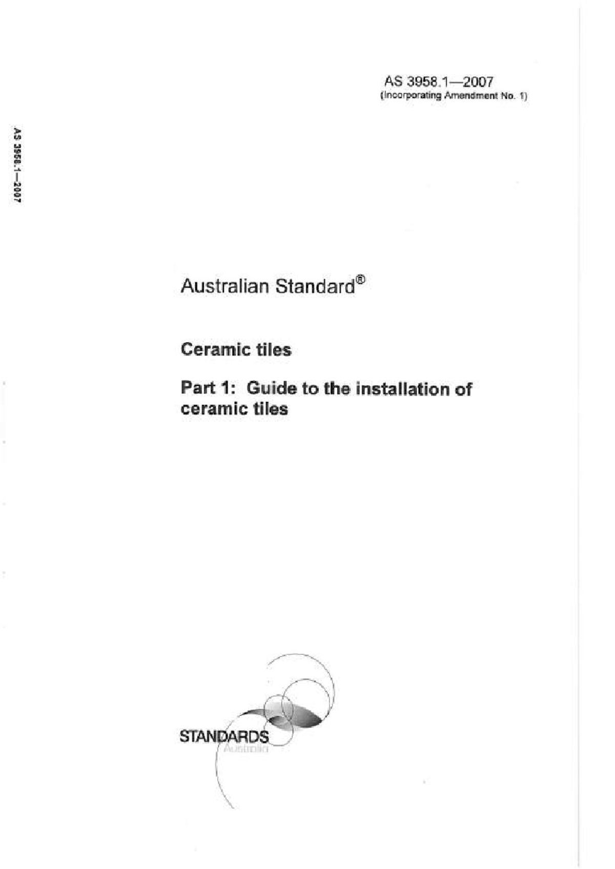 AS 3958.1: 2007 Guide to Installation of Ceramic Tiles - Australian Standard - Document Preview