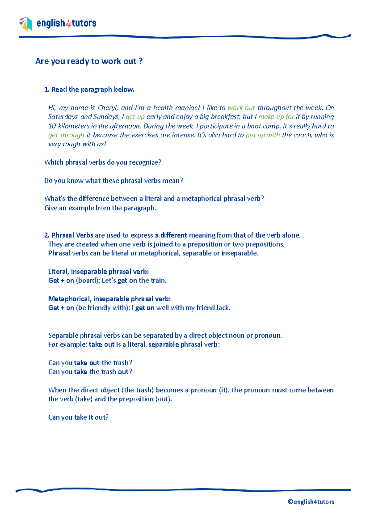 Phrasal Verbs and Sports: A Comprehensive Study Guide - Studocu