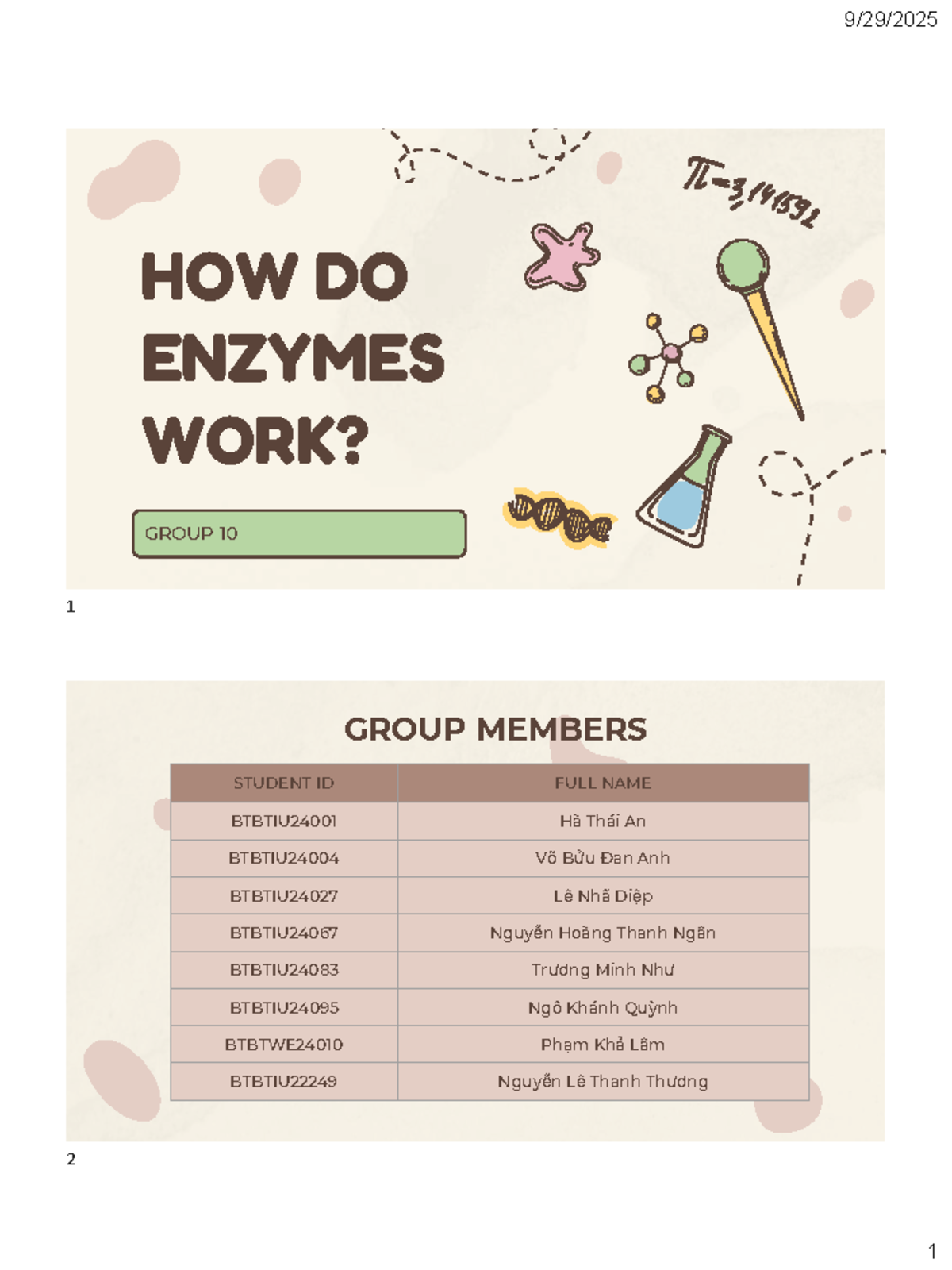 BTBTIU24001 Group 10: How Enzymes Function - Study Notes - Studocu