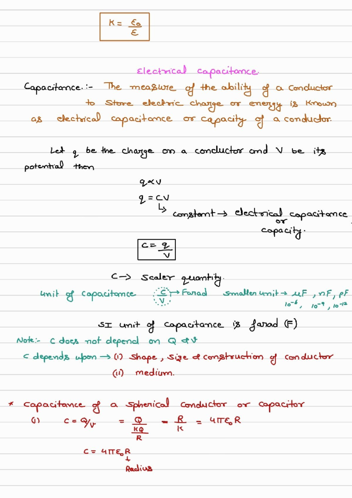 Capacitance.06 - Lecture notes handwritten of chapter capacitance - Eo ...