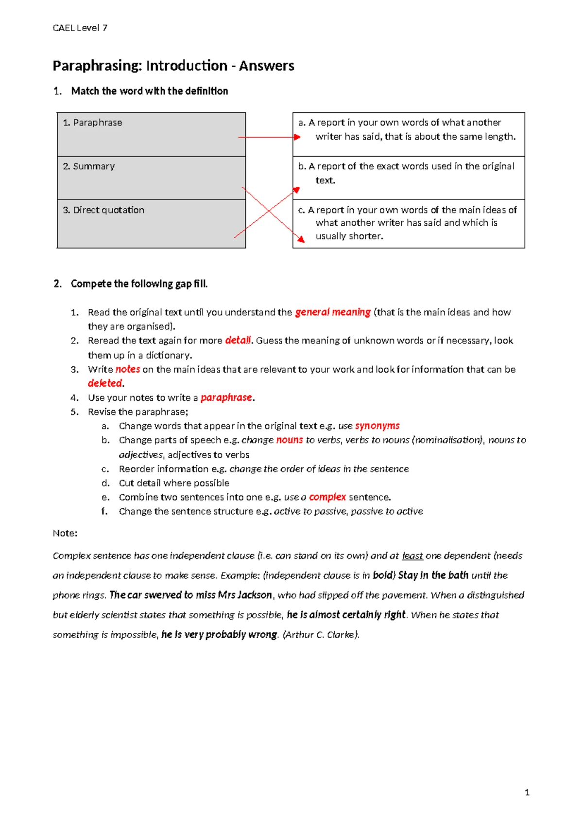 CAEL Level 7 Writing Test 1: Paraphrasing & Nominalisation Techniques ...