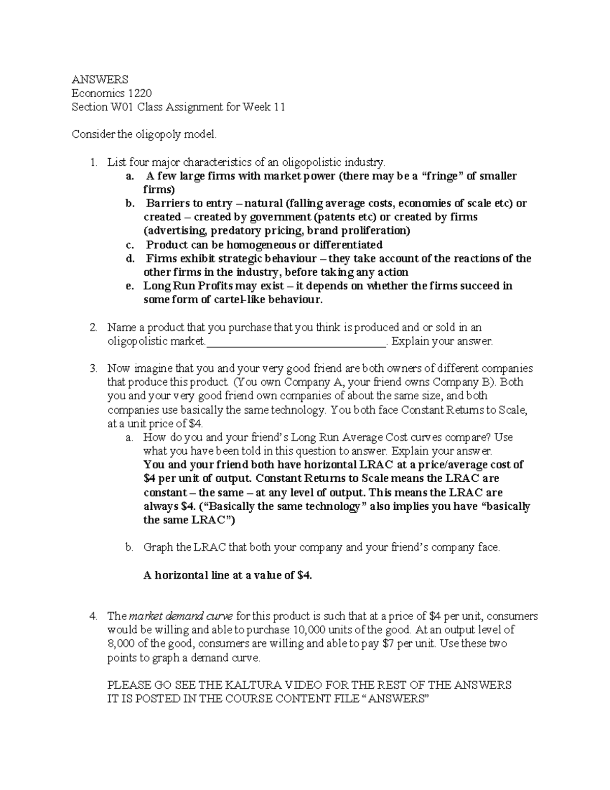 Chapter 11 Assignment Solutions - Economics 1220 SP22 - Studocu