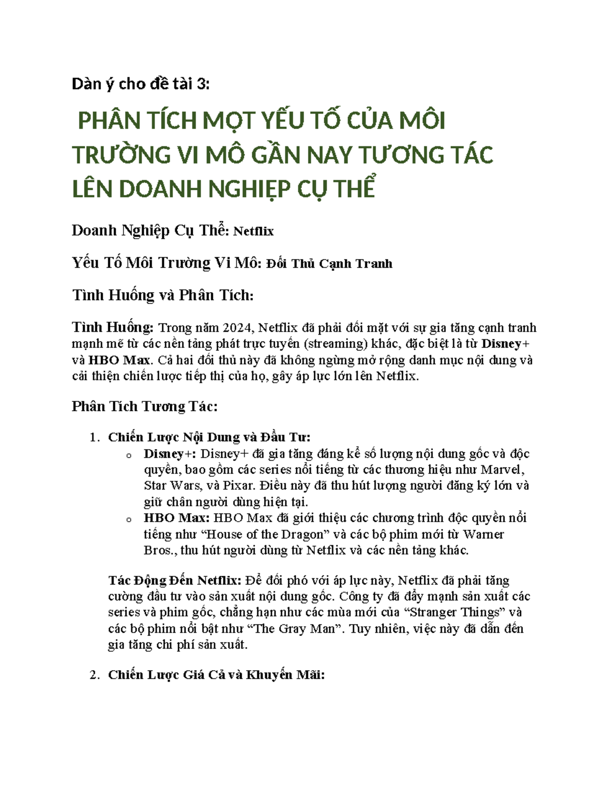 Netflix - loooooooooooooooooooooooooooo - Dàn ý cho đề tài 3: PHÂN TÍCH ...
