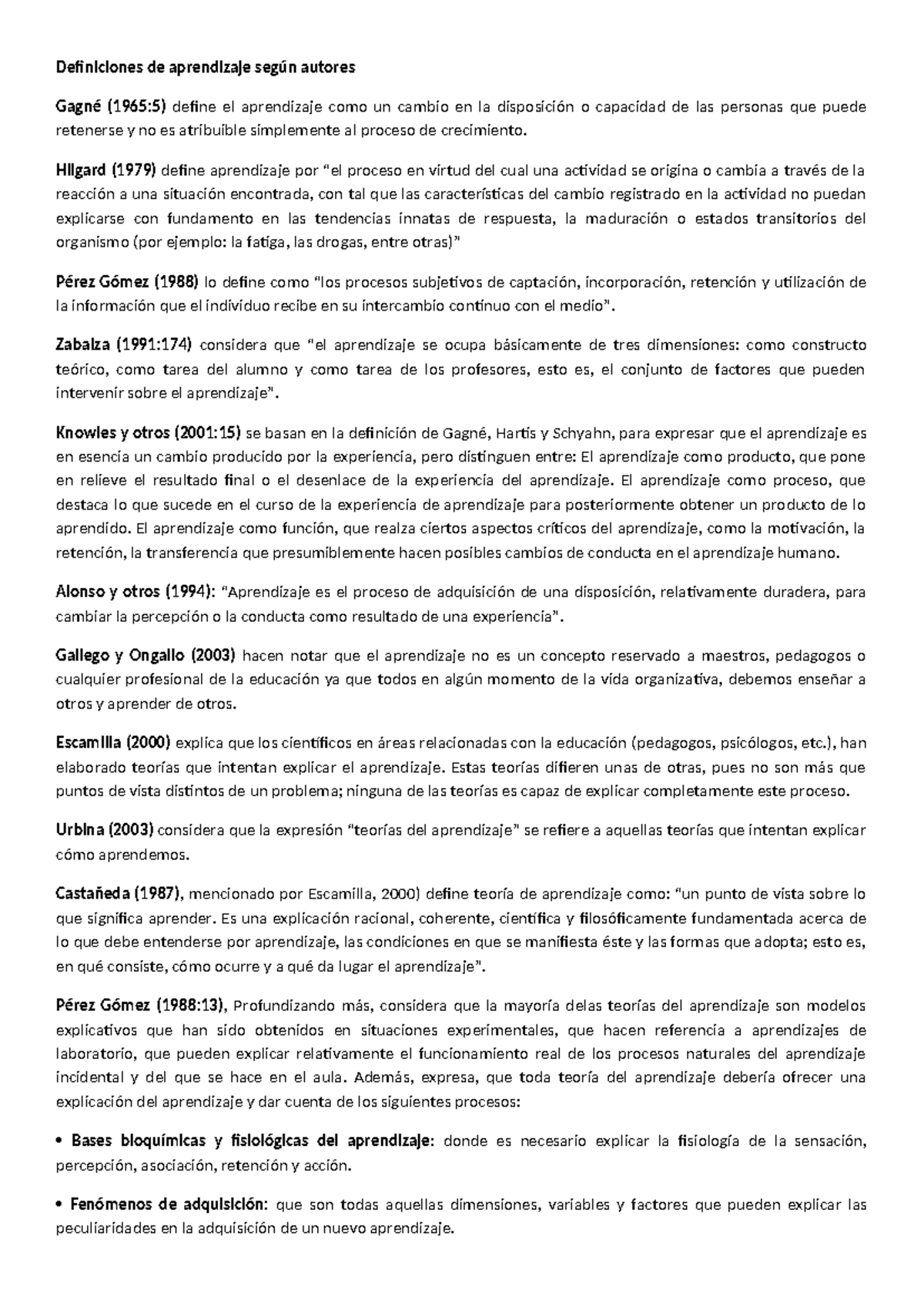 Teorías del Aprendizaje y Su Contexto: Definiciones y Principios - Studocu