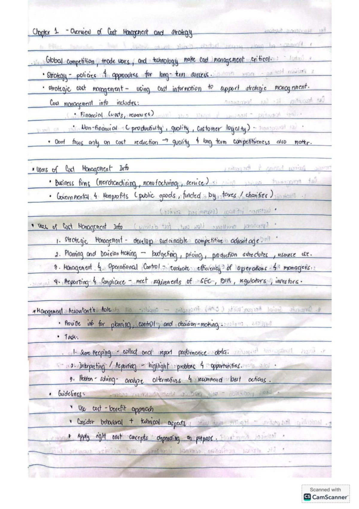 Chapter 1 Summary: Cost Management & Strategy in Global Competition ...