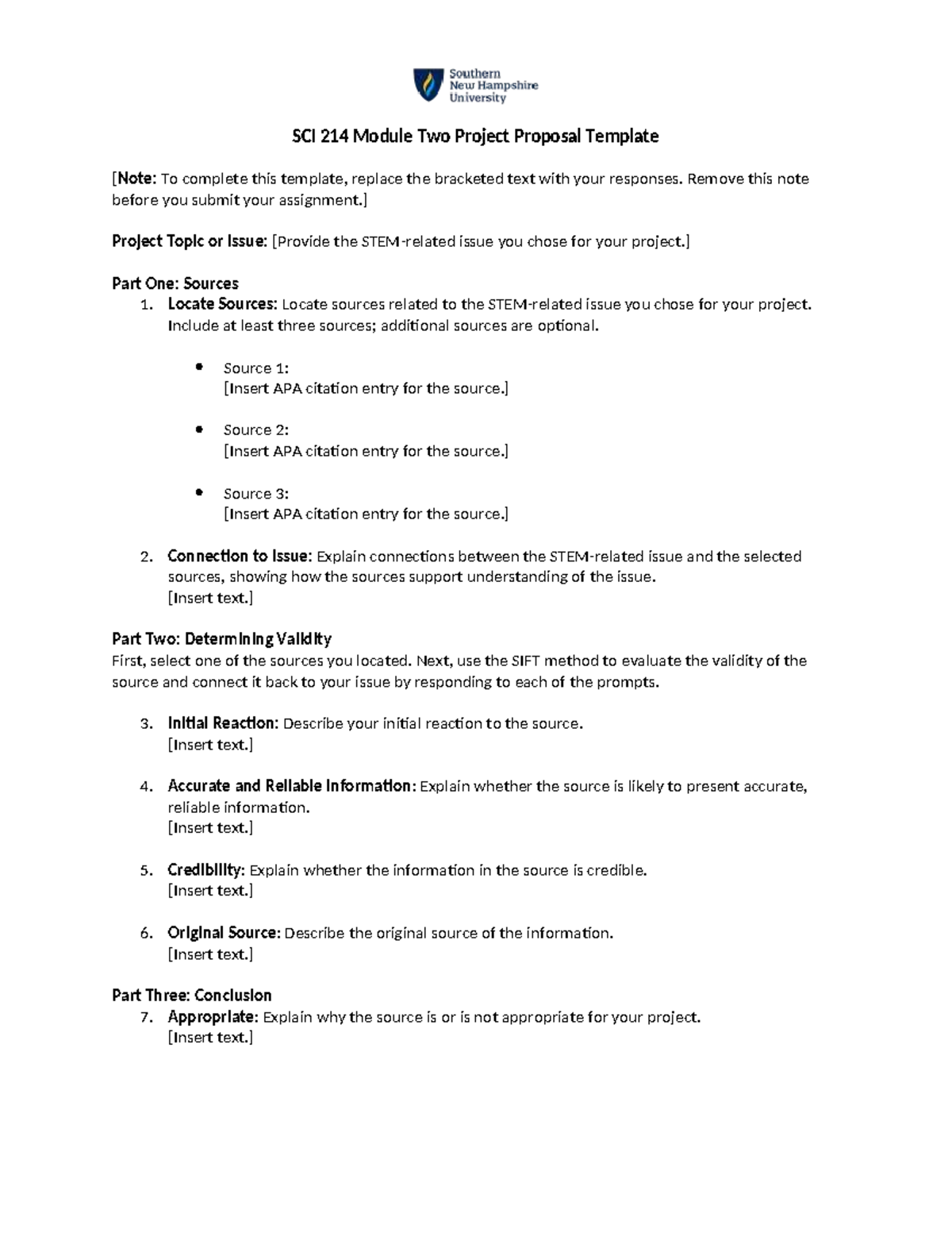 SCI 214 Module Two Project Proposal Guide - Studocu