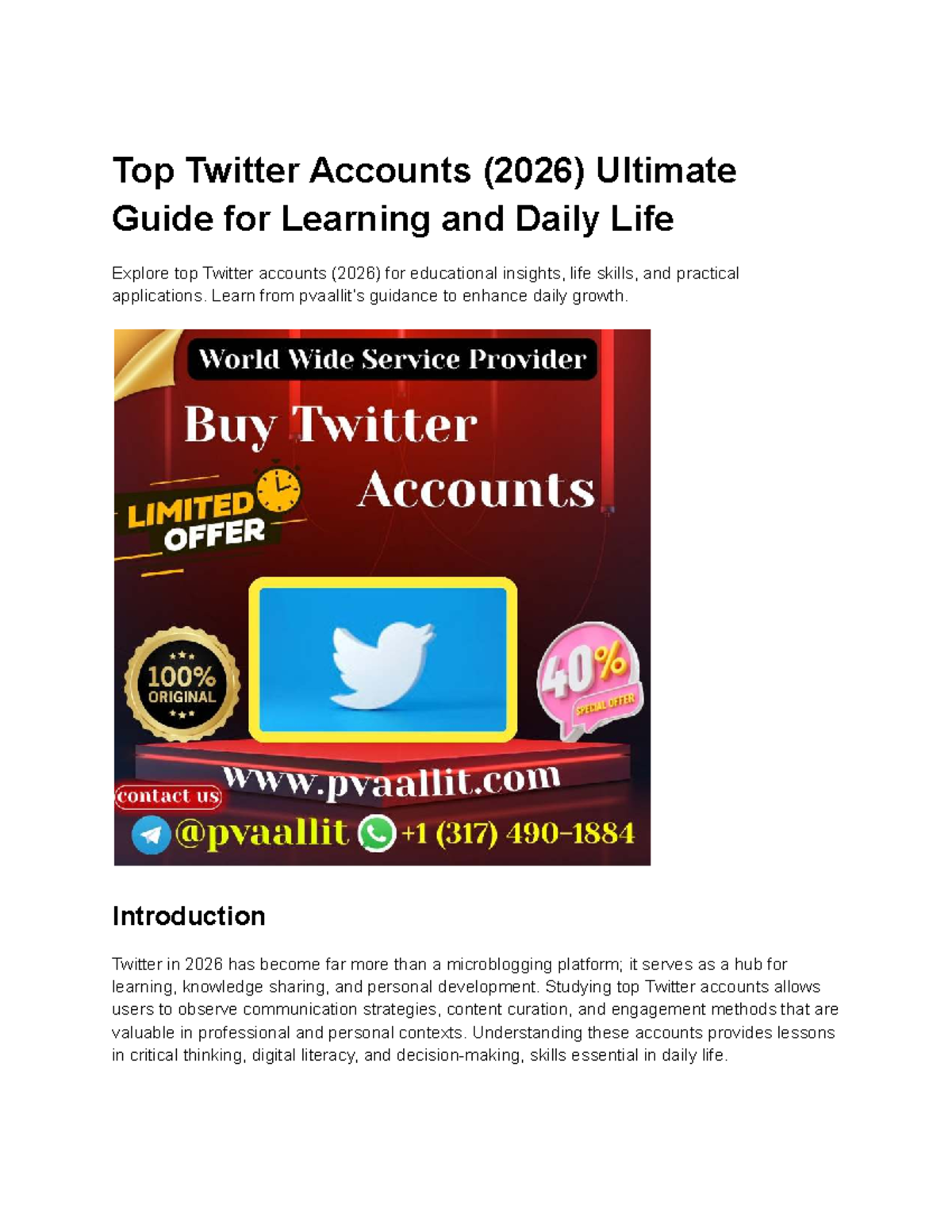 Top Twitter Accounts (2026): A Guide to Learning & Growth - Studocu