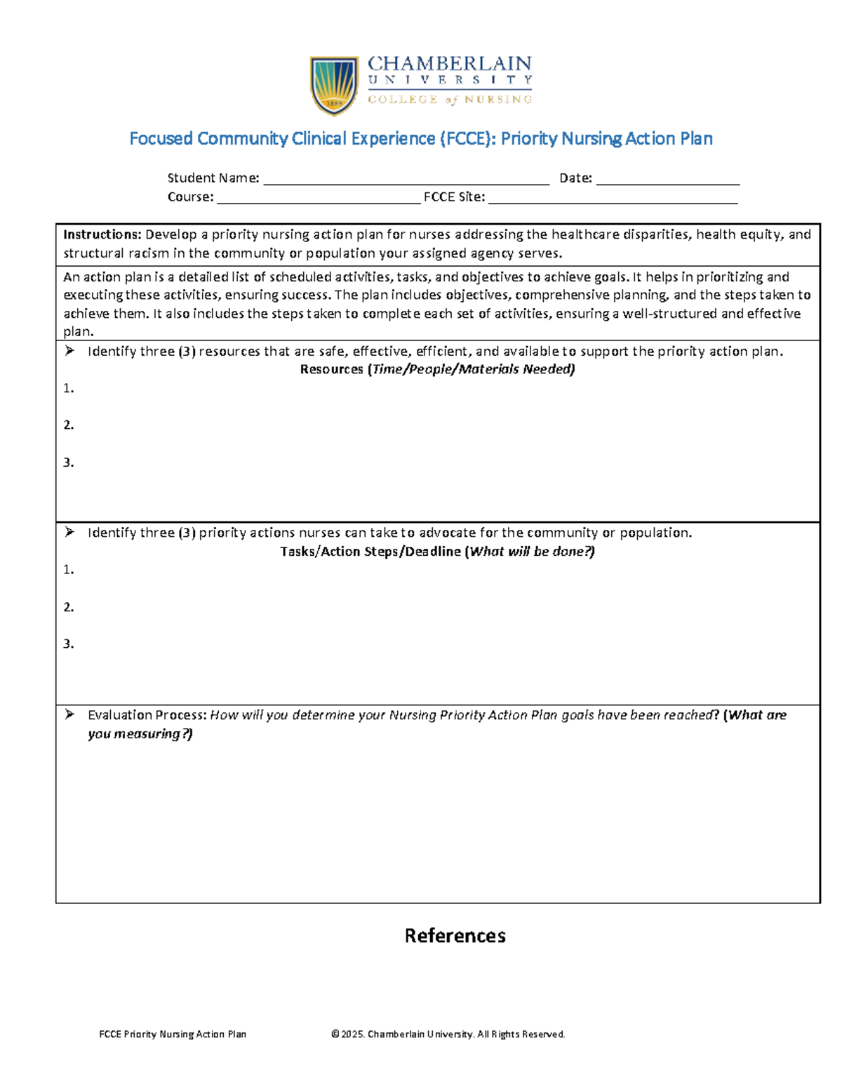 FCCE Priority Nursing Action Plan: Addressing Health Disparities - Studocu