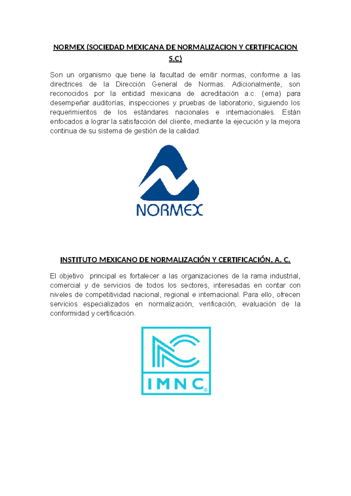 Metrologia - tarea - NORMEX (SOCIEDAD MEXICANA DE NORMALIZACION Y ...