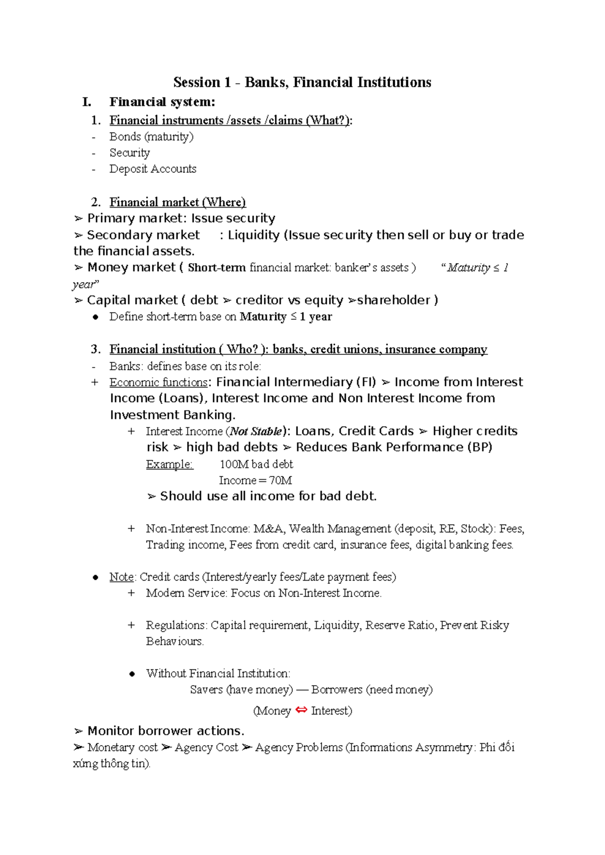 BM 101 Lecture Notes: Overview of Banks & Financial Institutions - Studocu