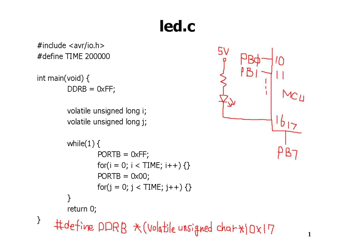 Microcontroller LED Control Program Examples - Studocu