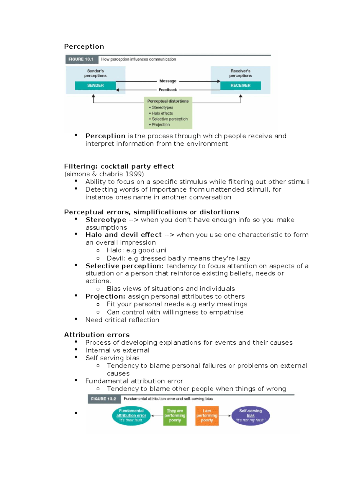 P&O Week 8 - Perception and Decision Making Notes - Studocu