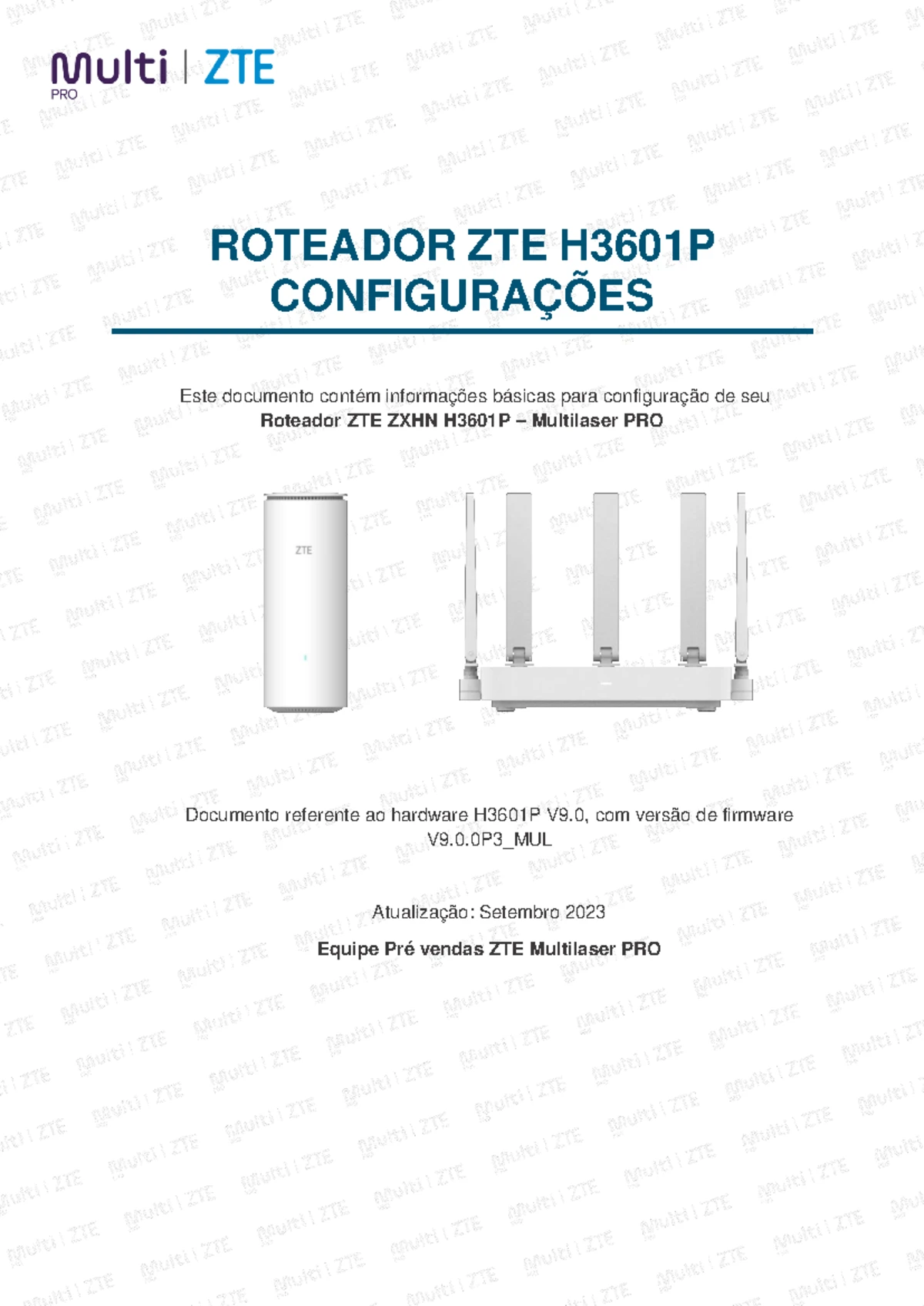 Guia de Configuração da ONT ZTE ZXHN Multilaser PRO - V9.0 - Studocu