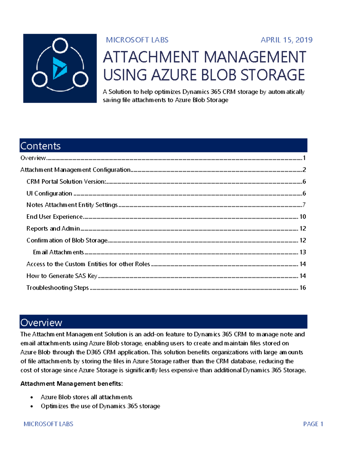E86243 Dynamics 365 CRM Attachment Management Using Azure Blob Storage ...