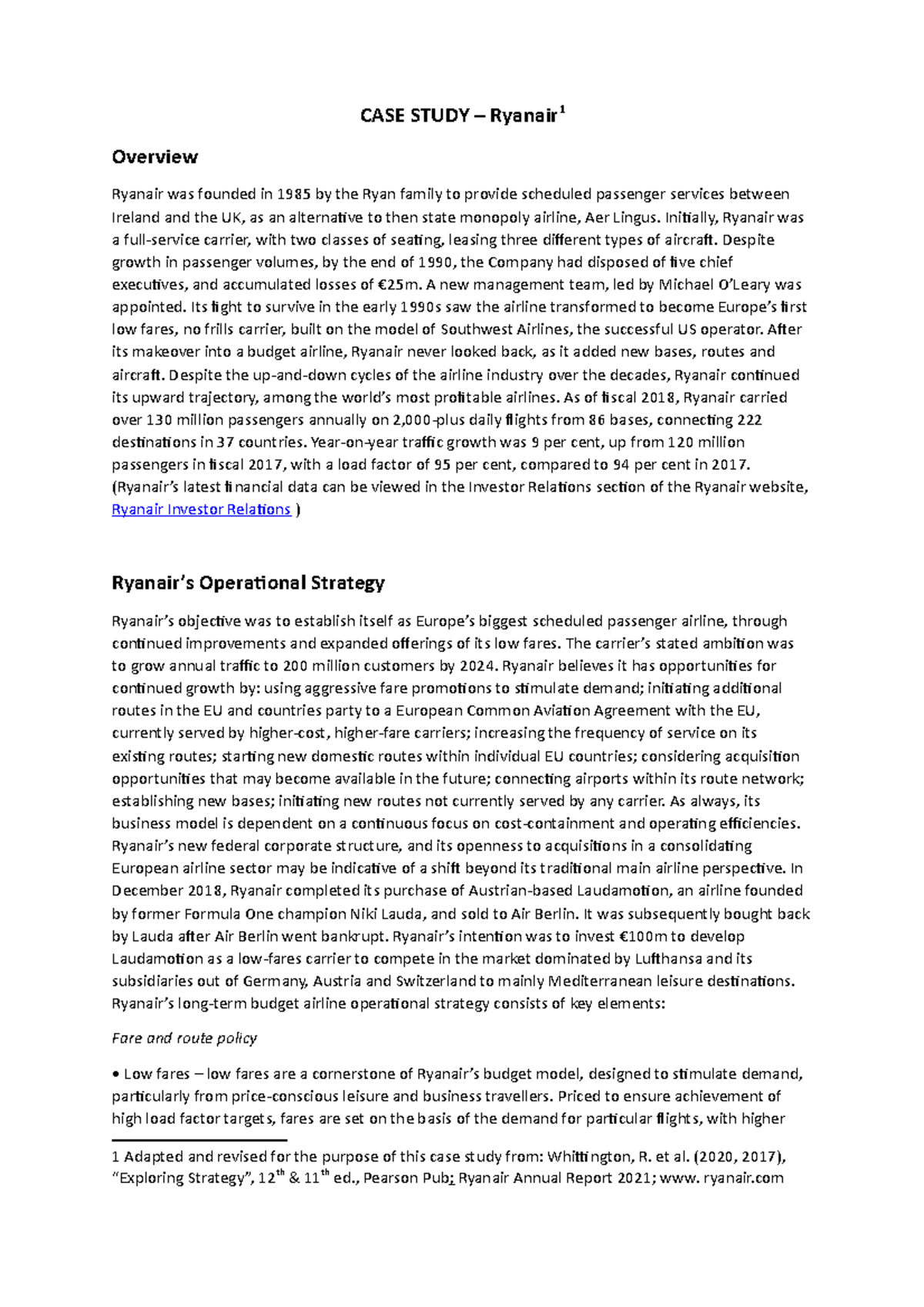 Ryanair Case Study: Operational Strategies and Performance Analysis ...