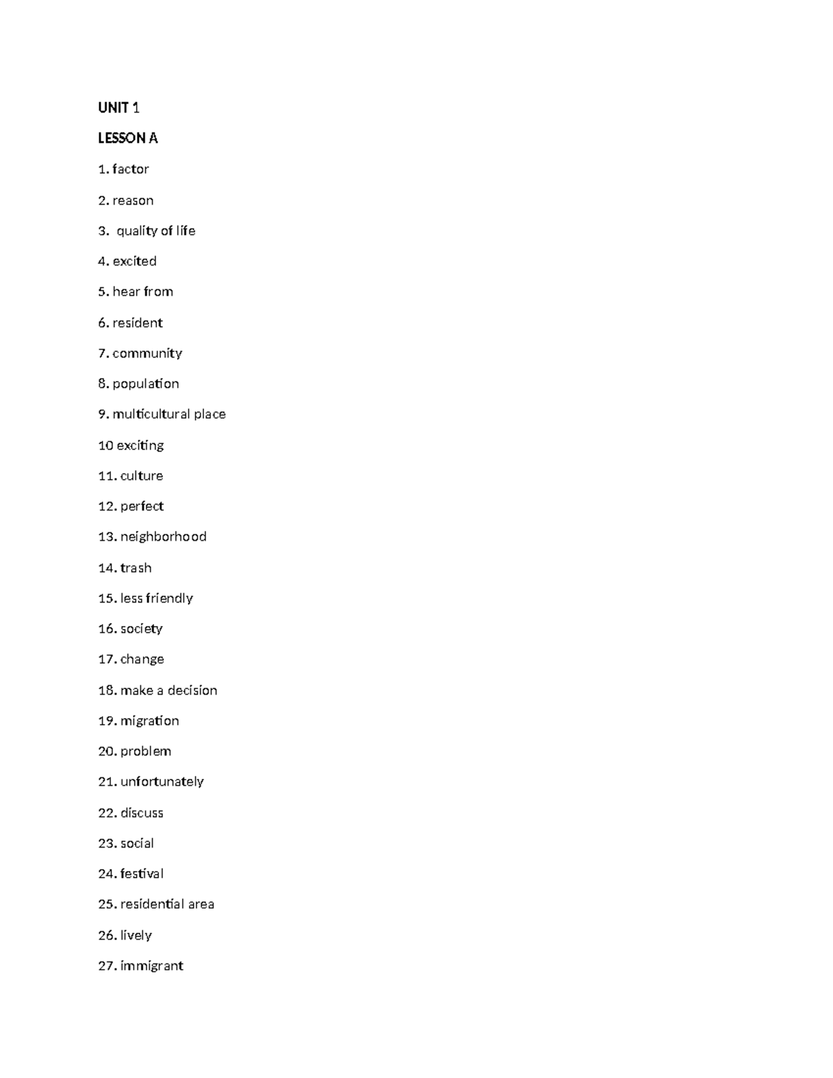 UNIT 1 LESSON A: Key Terms and Concepts Overview - Studocu