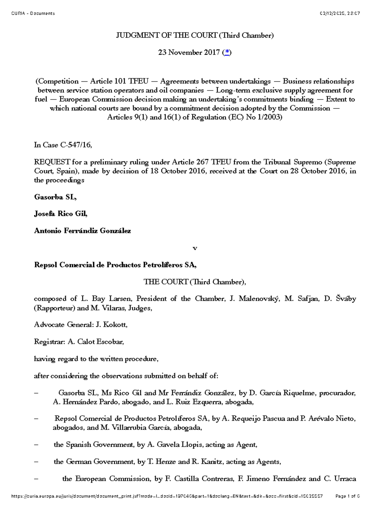 Gasorba SL v Repsol: Judgment Analysis under Article 101 TFEU - Studeersnel