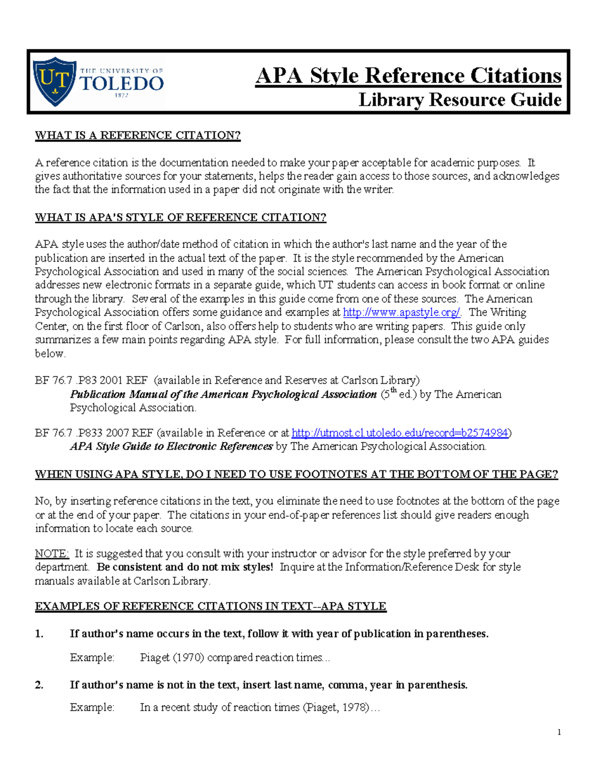 APA Style Reference Citations Guide for Academic Writing - Studocu