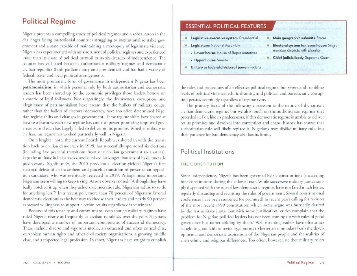 An Overview of Nigeria's Political Institutions and Challenges (POL 101 ...