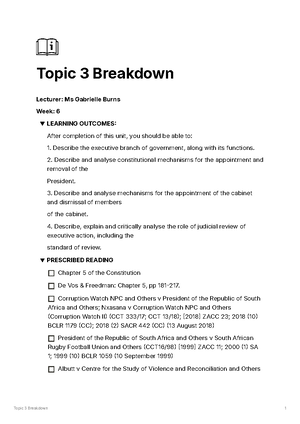Topic 2 Breakdown - Topic 2 Breakdown 1 Topic 2 Breakdown Lecturer: Ms ...