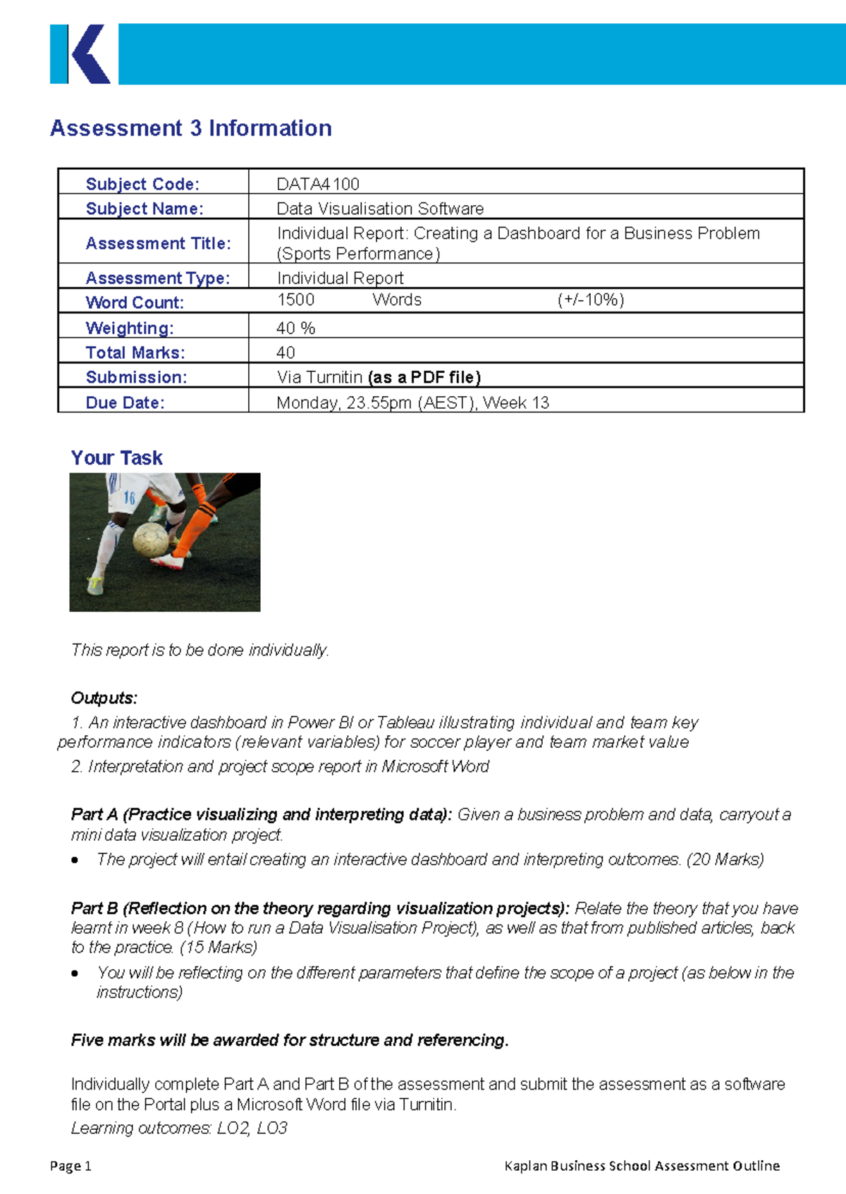 DATA4100 T3 2020 Assessment 03 - Assessment 3 Information Subject Code ...