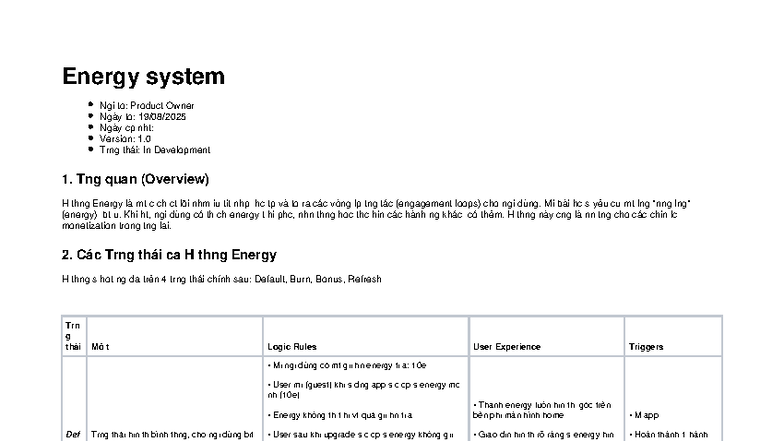 Energy System Overview and States (Ngi) - Version 1.0 - Studocu