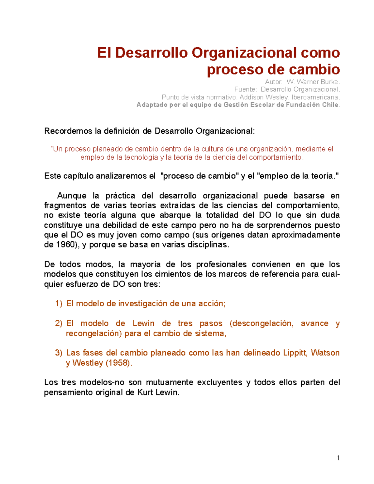 **DO Proceso de Cambio: Modelos y Fases en Desarrollo Organizacional ...