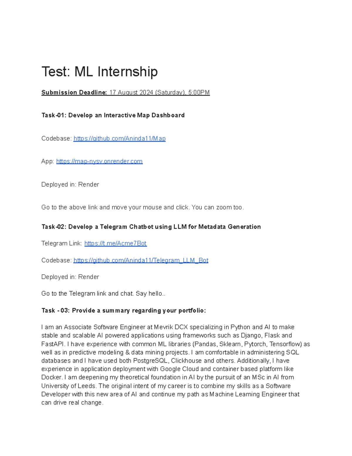Aninda Sharma Intern Task - Test: ML Internship Submission Deadline: 17 ...