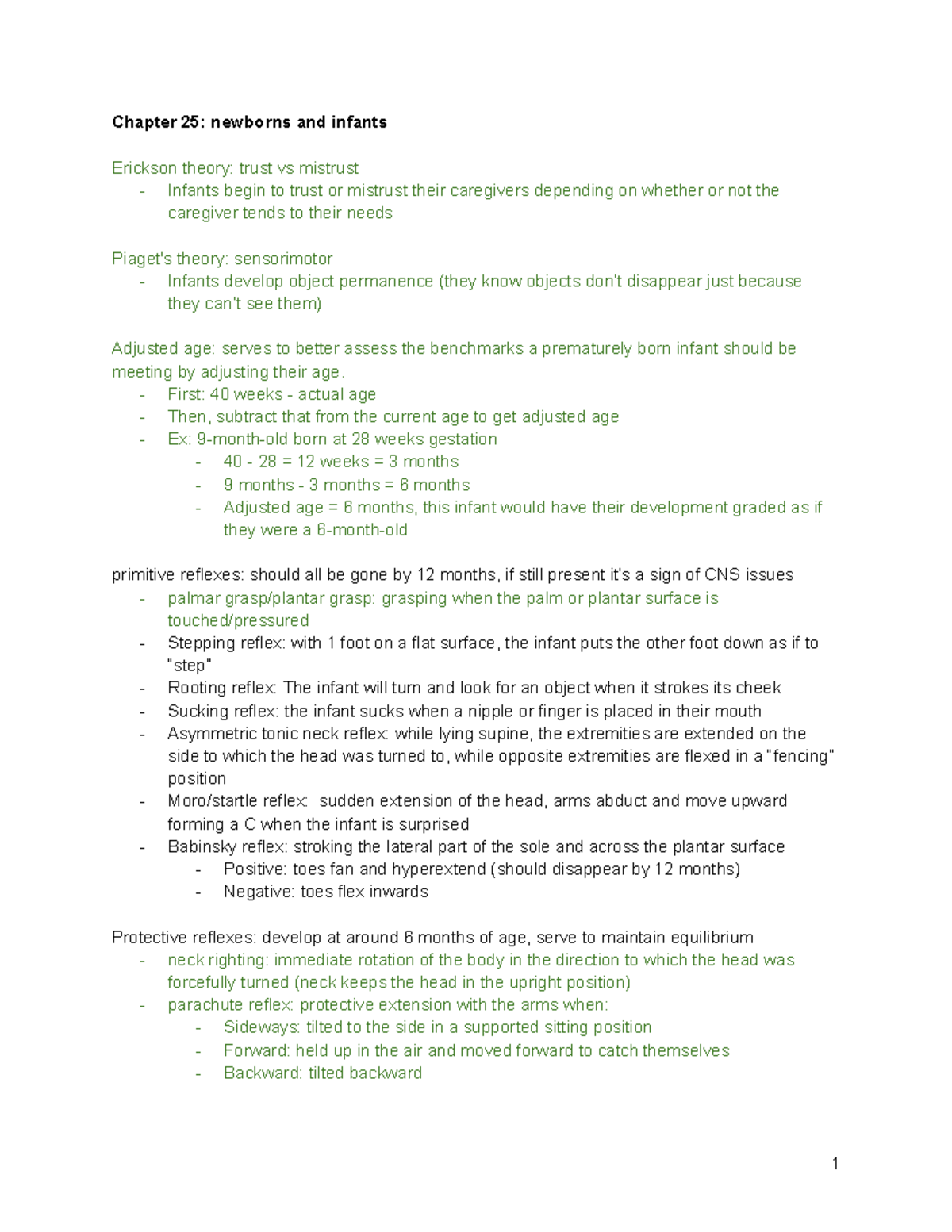 PEDS 101: Exam 1 Study Guide on Newborn to Adolescent Development - Studocu