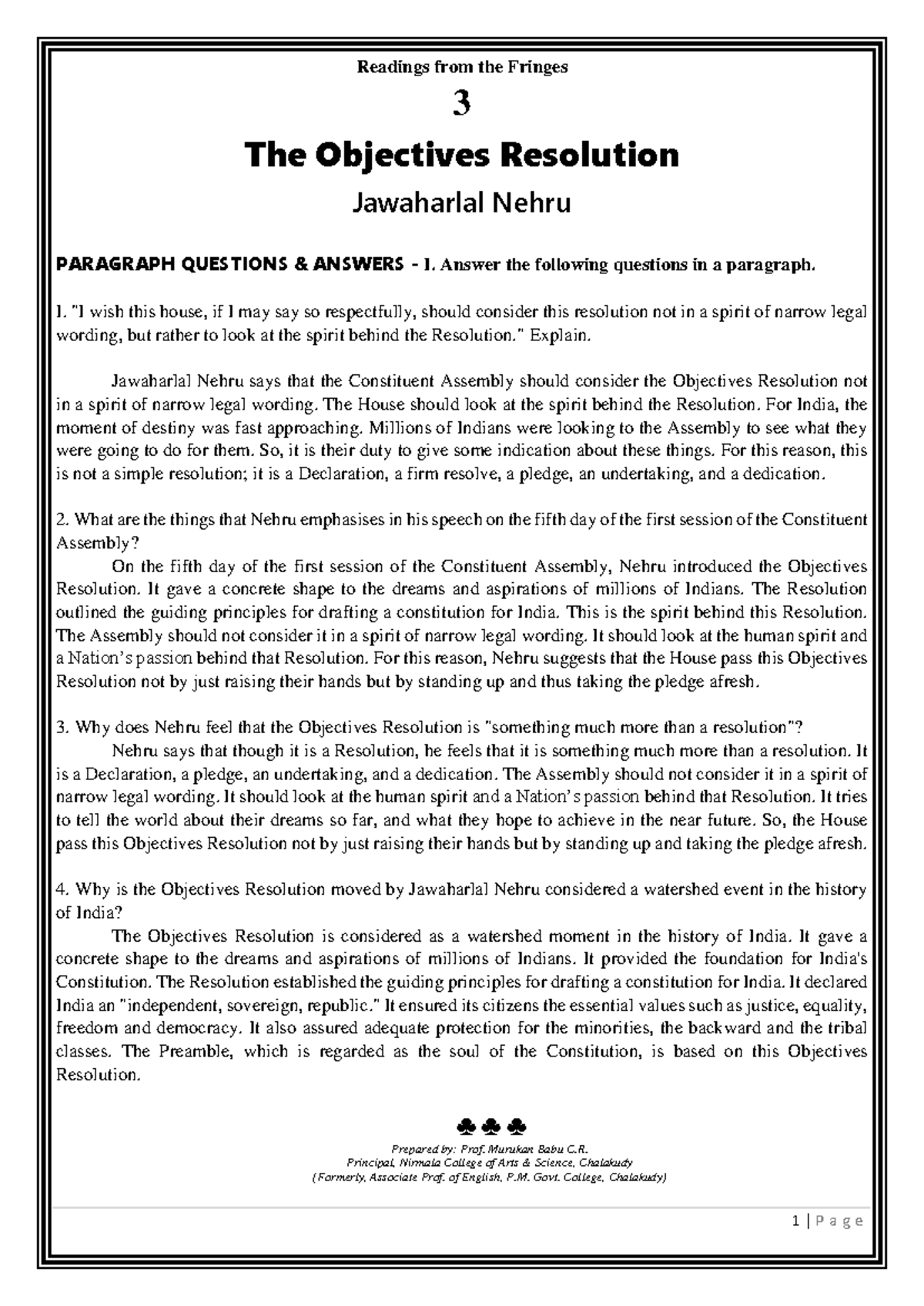 3.3. Objectives Resolution - Paragraph Questions & Answers - Studocu
