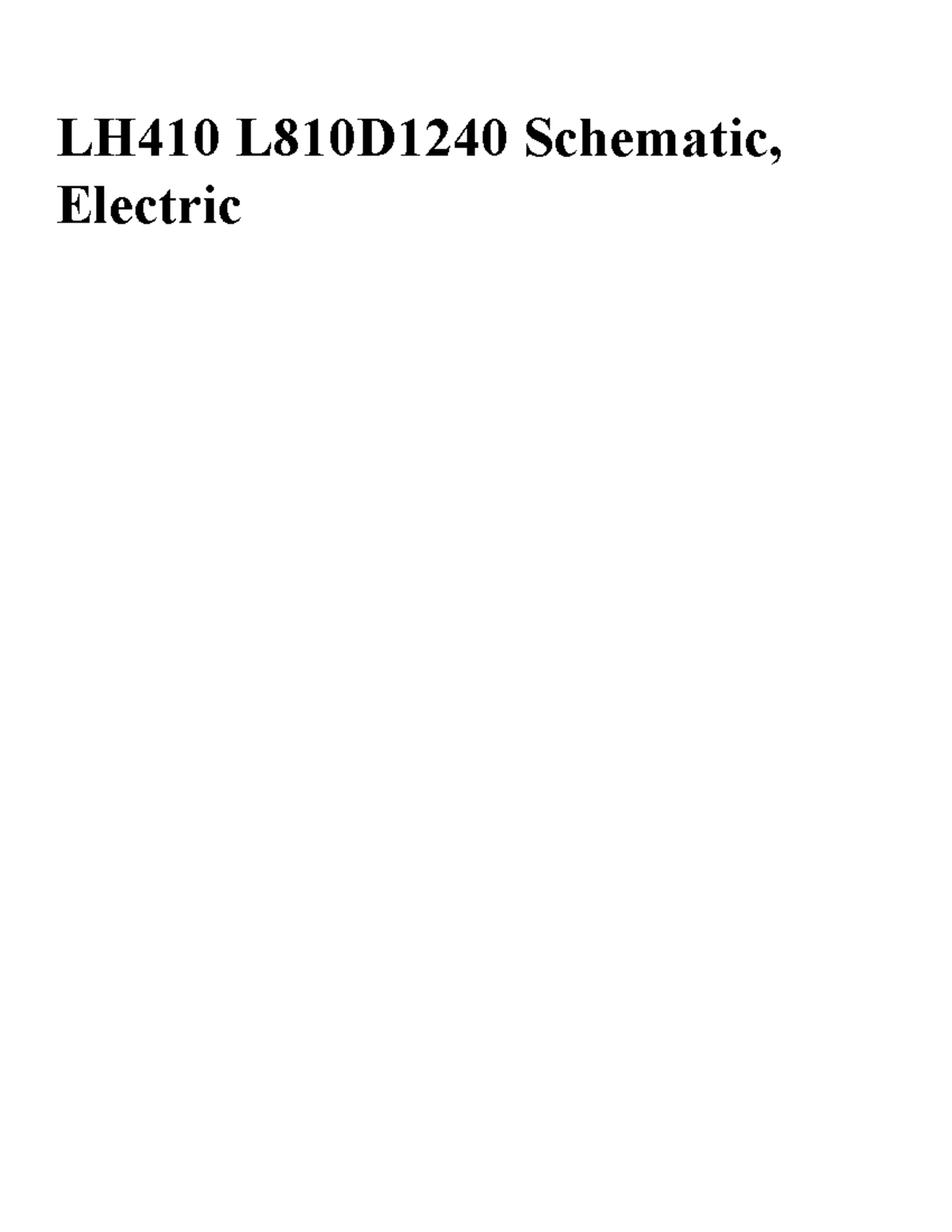 LH410 L810D1240 Electric Schematic and Control System Overview - Studocu
