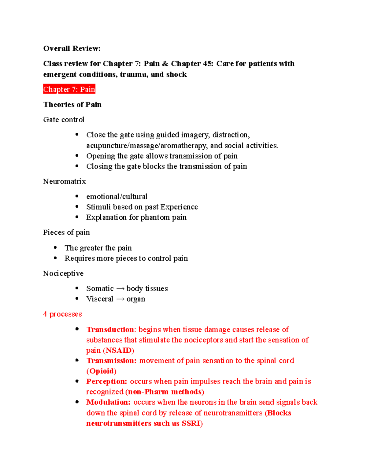 Medsurg 2 Exam 4 Study Guide: Pain, Trauma, and Urinary Care Insights ...