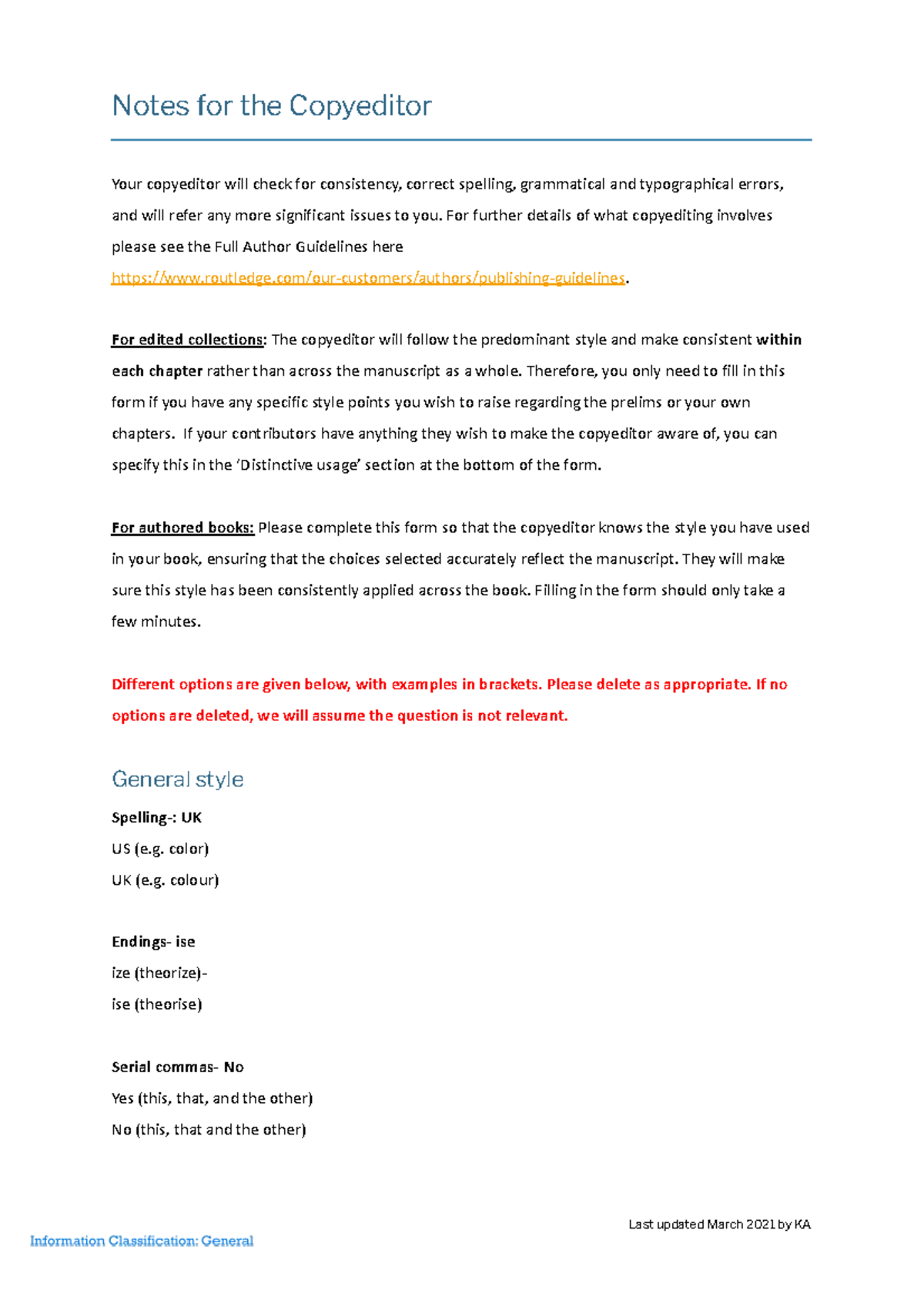 A5b Copyeditor Guidelines: Style Consistency & Usage Notes - Studocu