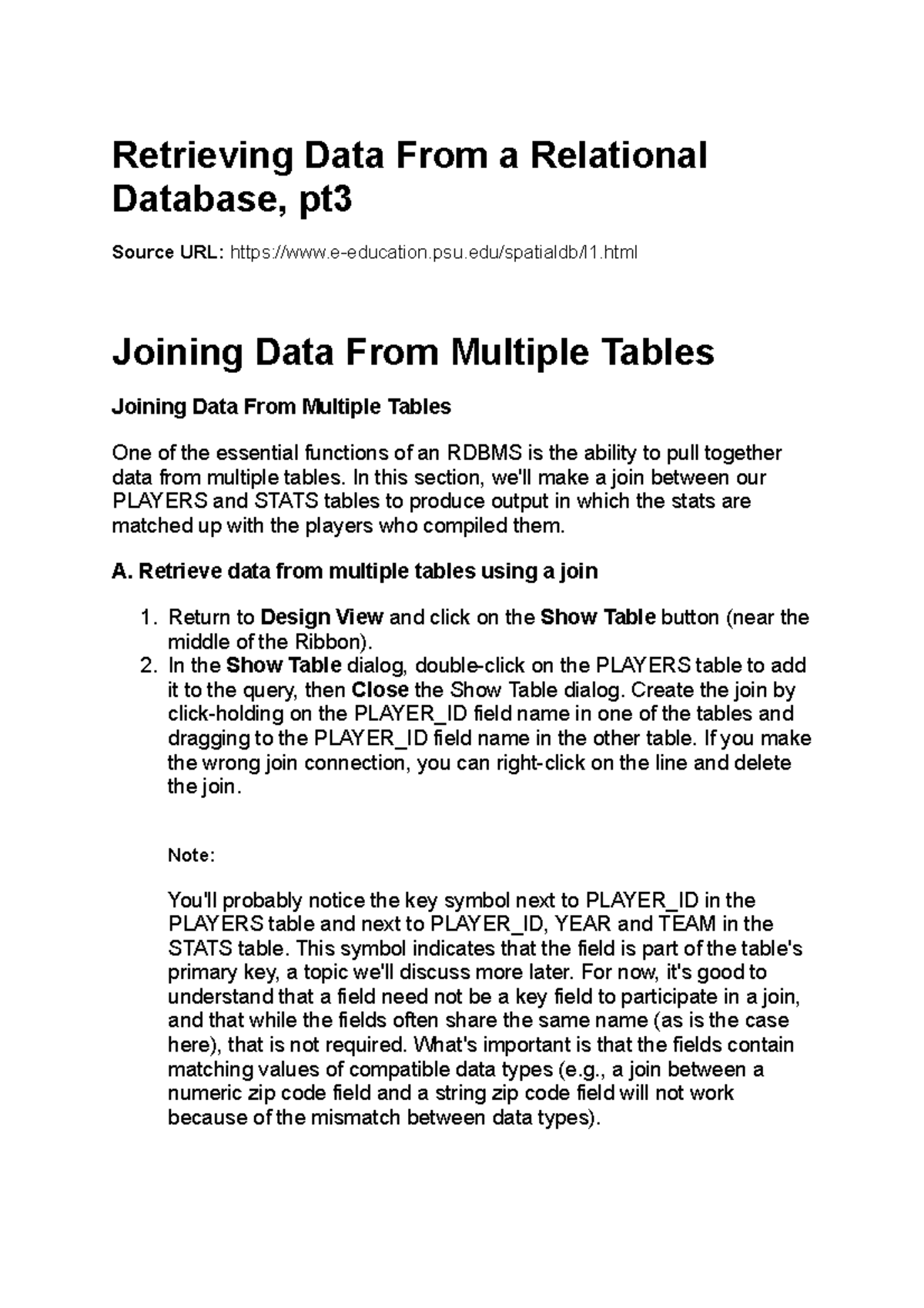 ITECH2004 2020 Access 3 - Retrieving Data From a Relational Database ...